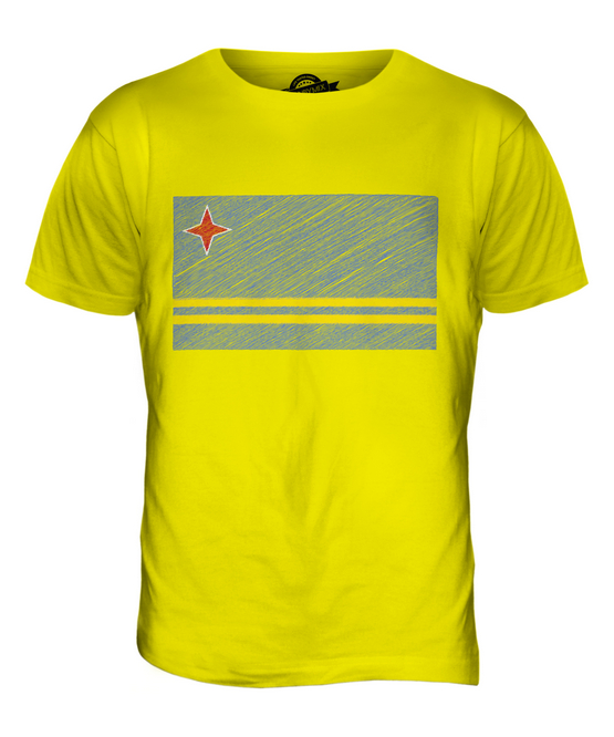 ARUBA SCRIBBLE FLAG MENS T-SHIRT TEE TOP GIFT ARUBAN FOOTBALL - Picture 10 of 21