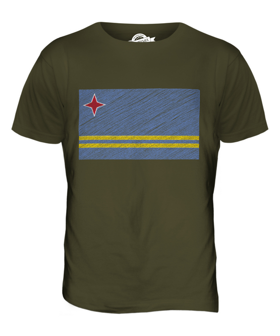 ARUBA SCRIBBLE FLAG MENS T-SHIRT TEE TOP GIFT ARUBAN FOOTBALL - Picture 15 of 21