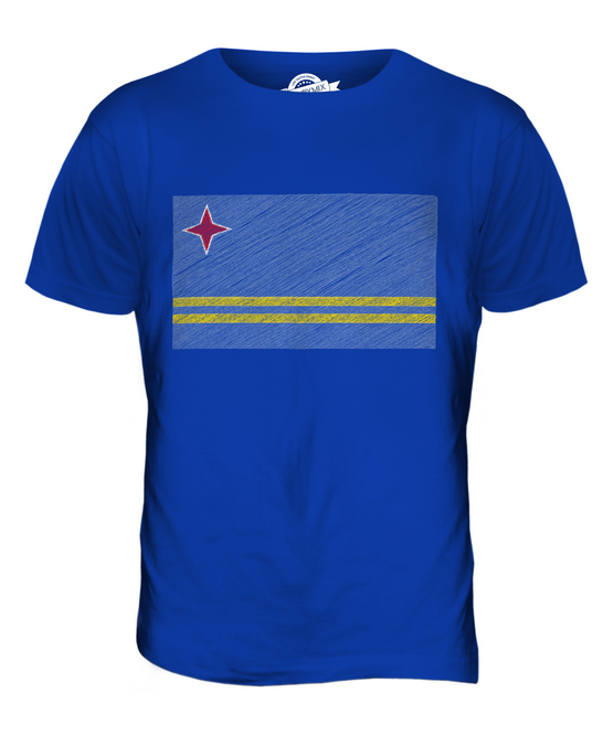 ARUBA SCRIBBLE FLAG MENS T-SHIRT TEE TOP GIFT ARUBAN FOOTBALL - Picture 18 of 21