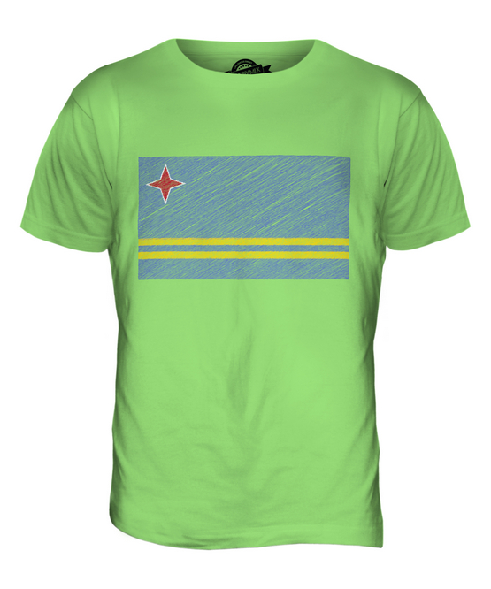 ARUBA SCRIBBLE FLAG MENS T-SHIRT TEE TOP GIFT ARUBAN FOOTBALL - Picture 12 of 21
