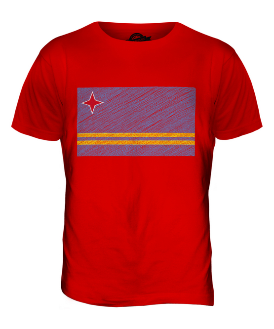ARUBA SCRIBBLE FLAG MENS T-SHIRT TEE TOP GIFT ARUBAN FOOTBALL - Picture 7 of 21