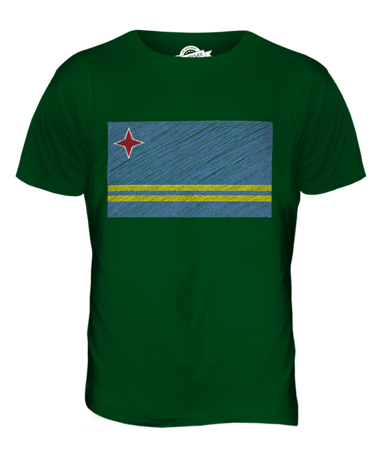 ARUBA SCRIBBLE FLAG MENS T-SHIRT TEE TOP GIFT ARUBAN FOOTBALL - Picture 13 of 21