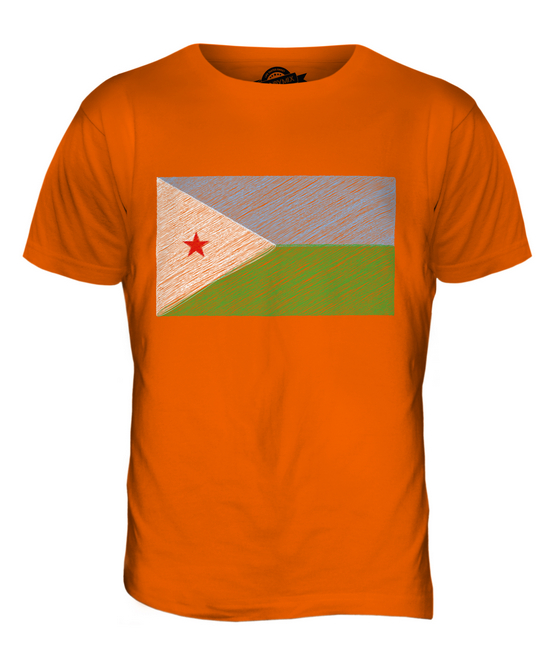 DJIBOUTI SCRIBBLE FLAG MENS T-SHIRT TEE TOP GIFT J?B?T? DJIBOUTI