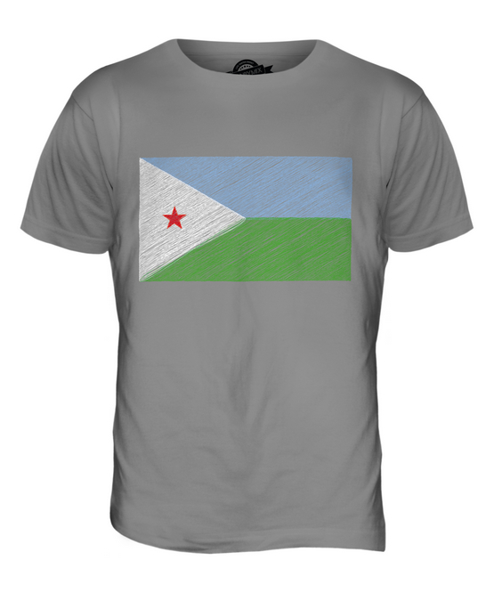 DJIBOUTI SCRIBBLE FLAG MENS T-SHIRT TEE TOP GIFT J?B?T? DJIBOUTI