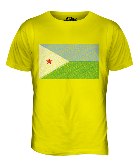 DJIBOUTI SCRIBBLE FLAG MENS T-SHIRT TEE TOP GIFT J?B?T? DJIBOUTI