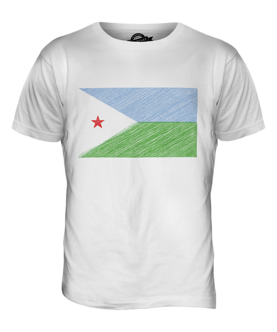 DJIBOUTI SCRIBBLE FLAG MENS T-SHIRT TEE TOP GIFT J?B?T? DJIBOUTI