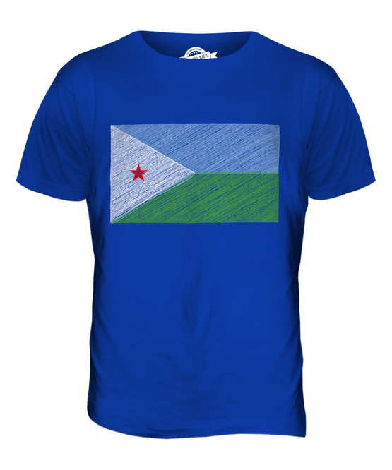 DJIBOUTI SCRIBBLE FLAG MENS T-SHIRT TEE TOP GIFT J?B?T? DJIBOUTI