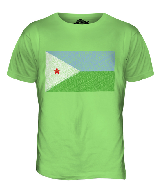 DJIBOUTI SCRIBBLE FLAG MENS T-SHIRT TEE TOP GIFT J?B?T? DJIBOUTI