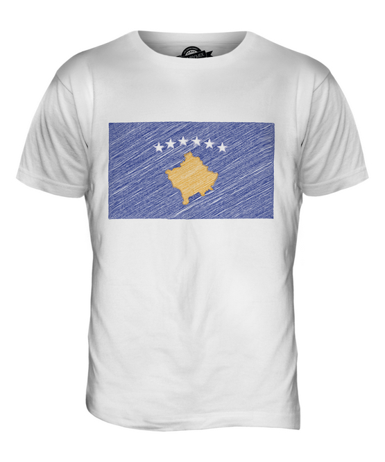 KOSOVO SCRIBBLE FLAG MENS T-SHIRT TEE TOP GIFT KOSOVA ??????