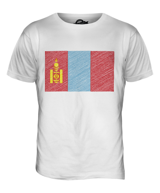 MONGOLIA SCRIBBLE FLAG MENS T-SHIRT TEE TOP GIFT MONGOL ULS MONGOLIAN