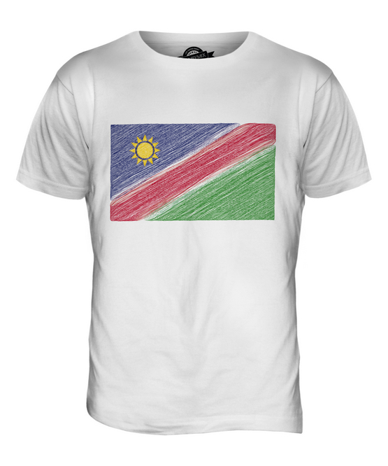 NAMIBIA SCRIBBLE FLAG MENS T-SHIRT TEE TOP GIFT NAMIBIAN FOOTBALL