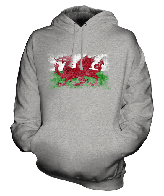 WALES GRUNGE FLAG UNISEX SWEATER TOP WELSH FOOTBALL GIFT SHIRT CLOTHING JERSEY