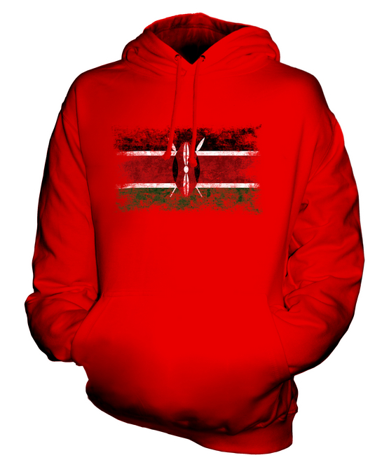 Kenya様 KENYA DISTRESSED FLAG UNISEX HOODIE TOP KENYAN FOOTBALL