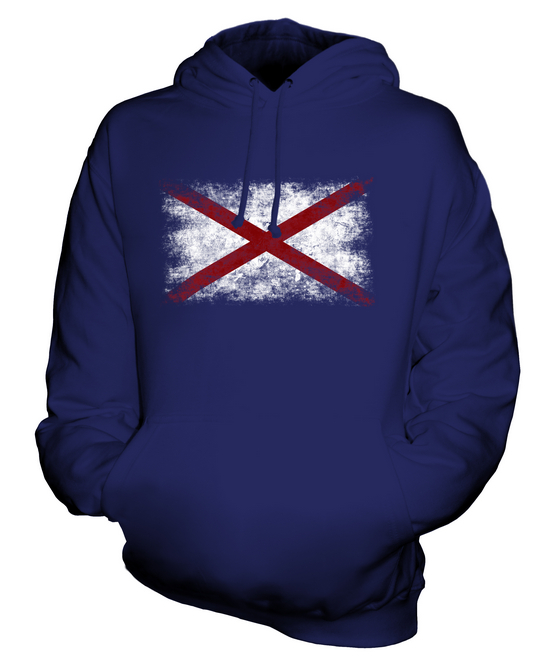 ALABAMA STATE DISTRESSED FLAGGE UNISEX HOODIE TOP ALABAMIAN ALABAMAN GESCHENK - Bild 5 von 16