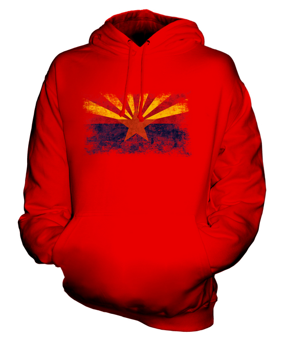SUDADERA CON CAPUCHA UNISEX BANDERA ENVEJECIDA DEL ESTADO DE ARIZONAN REGALO ARIZONIANO