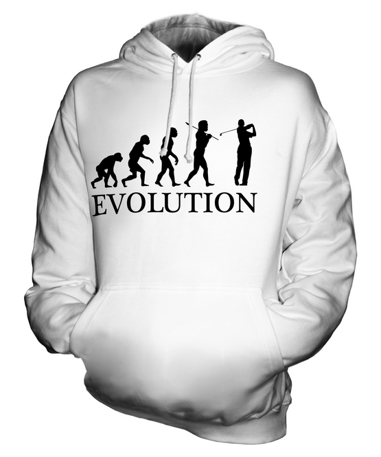 GOLFER EVOLUTION OF MAN UNISEX HOODIE MENS WOMENS LADIES GIFT GOLF CLOTHING