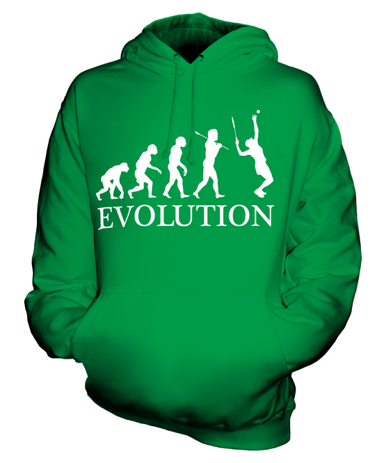 TENNIS PLAYER EVOLUTION OF MAN UNISEX HOODIE MENS WOMENS LADIES GIFT RACQUET