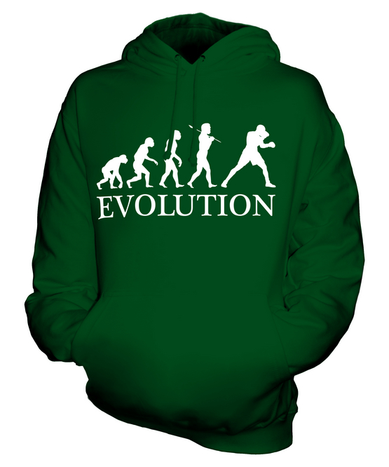 BOXING EVOLUTION OF MAN UNISEX HOODIE HERREN DAMEN DAMEN GESCHENK BOXER HANDSCHUHE