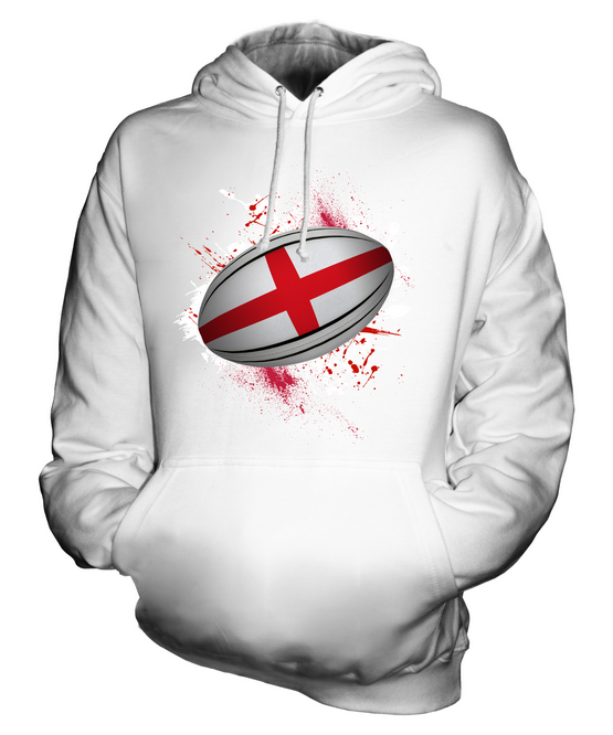 Splatter Graphic PO Hoodie Size L England Rugby Hoodie Men's New 