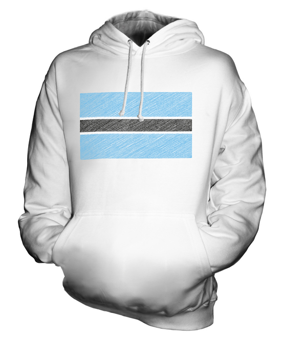 BOTSWANA SCRIBBLE FLAG UNISEX HOODIE TOP GIFT MOTSWANA BOTSWANAN