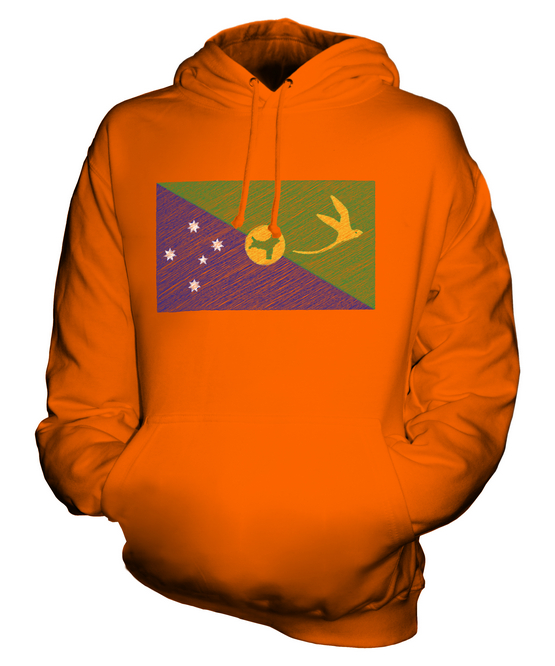 CHRISTMAS ISLAND SCRIBBLE FLAG UNISEX HOODIE TOP GIFT FOOTBALL - Picture 8 of 16