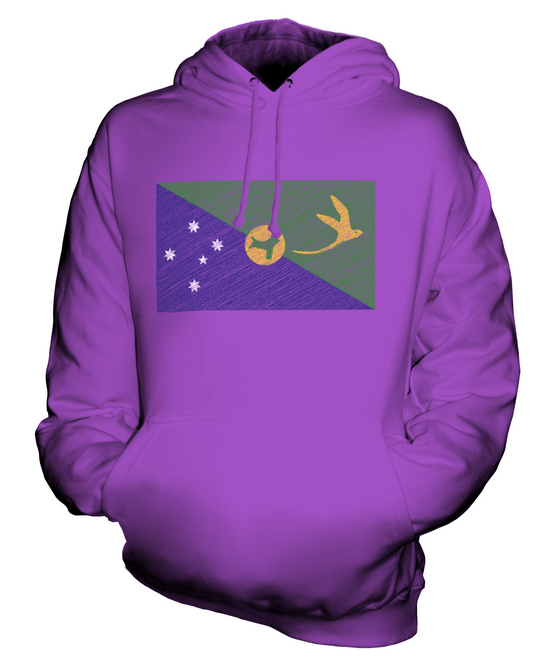 CHRISTMAS ISLAND SCRIBBLE FLAG UNISEX HOODIE TOP GIFT FOOTBALL - Picture 15 of 16