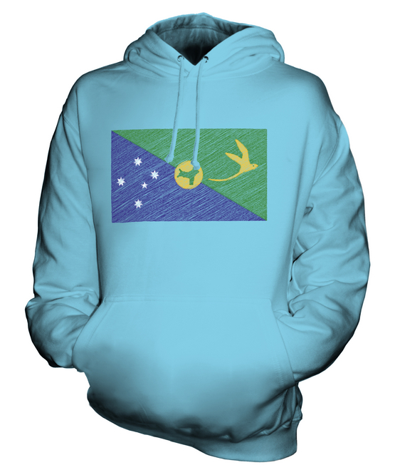 CHRISTMAS ISLAND SCRIBBLE FLAG UNISEX HOODIE TOP GIFT FOOTBALL - Picture 13 of 16