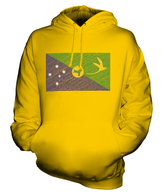 CHRISTMAS ISLAND SCRIBBLE FLAG UNISEX HOODIE TOP GIFT FOOTBALL - Picture 9 of 16