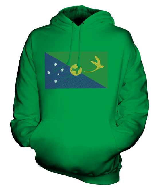 CHRISTMAS ISLAND SCRIBBLE FLAG UNISEX HOODIE TOP GIFT FOOTBALL - Picture 10 of 16
