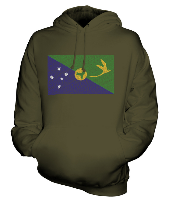 CHRISTMAS ISLAND SCRIBBLE FLAG UNISEX HOODIE TOP GIFT FOOTBALL - Picture 12 of 16