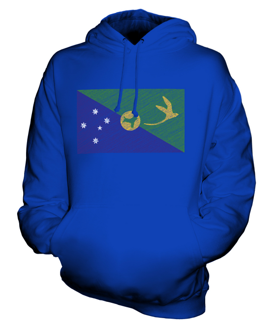 CHRISTMAS ISLAND SCRIBBLE FLAG UNISEX HOODIE TOP GIFT FOOTBALL - Picture 14 of 16