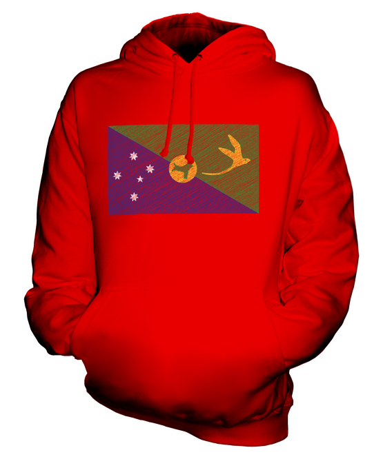 CHRISTMAS ISLAND SCRIBBLE FLAG UNISEX HOODIE TOP GIFT FOOTBALL - Picture 7 of 16