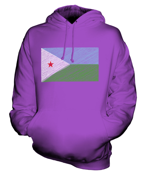 DJIBOUTI SCRIBBLE FLAG UNISEX HOODIE TOP GIFT J?B?T? DJIBOUTI