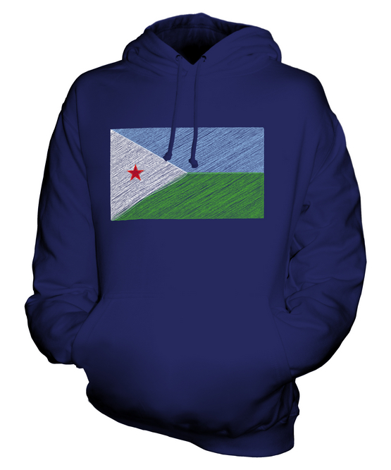 DJIBOUTI SCRIBBLE FLAG UNISEX HOODIE TOP GIFT J?B?T? DJIBOUTI