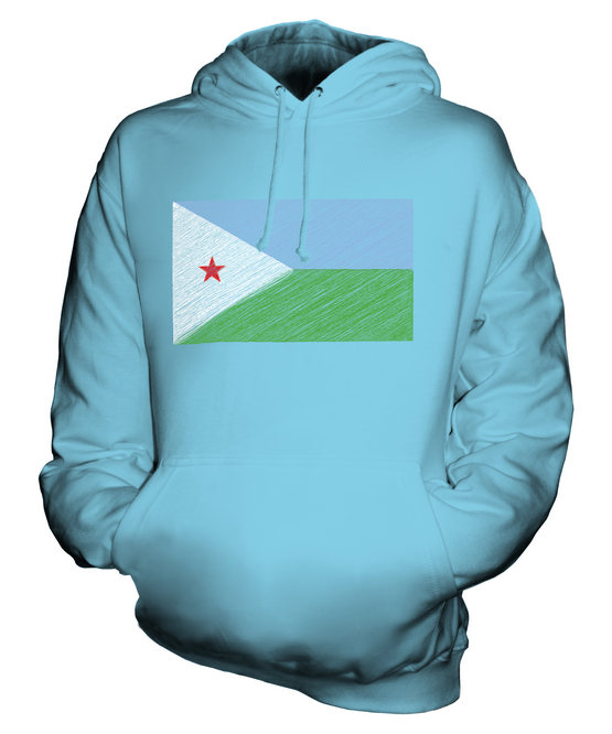 DJIBOUTI SCRIBBLE FLAG UNISEX HOODIE TOP GIFT J?B?T? DJIBOUTI