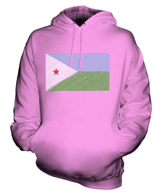 DJIBOUTI SCRIBBLE FLAG UNISEX HOODIE TOP GIFT J?B?T? DJIBOUTI