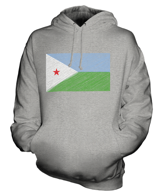 DJIBOUTI SCRIBBLE FLAG UNISEX HOODIE TOP GIFT J?B?T? DJIBOUTI