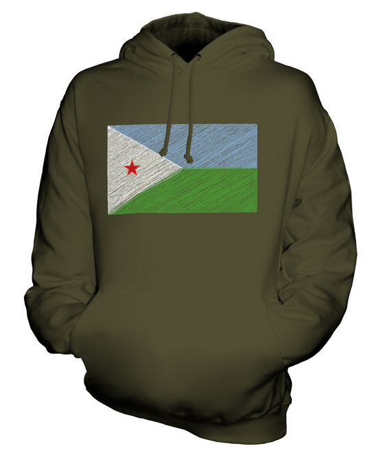 DJIBOUTI SCRIBBLE FLAG UNISEX HOODIE TOP GIFT J?B?T? DJIBOUTI