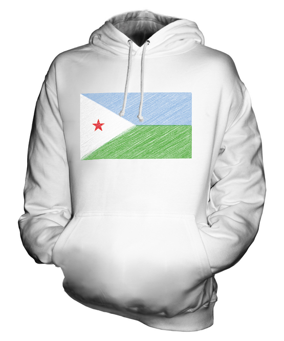 DJIBOUTI SCRIBBLE FLAG UNISEX HOODIE TOP GIFT J?B?T? DJIBOUTI