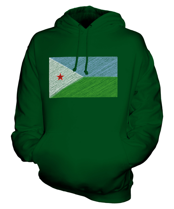 DJIBOUTI SCRIBBLE FLAG UNISEX HOODIE TOP GIFT J?B?T? DJIBOUTI