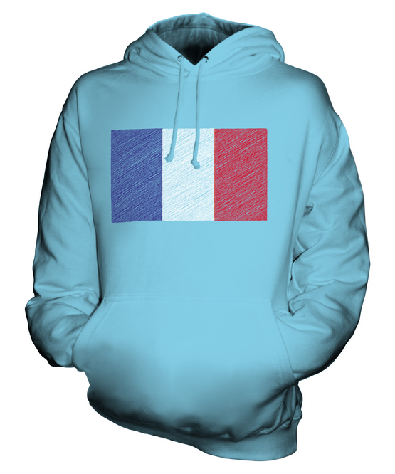 FRANCE SCRIBBLE FLAG UNISEX HOODIE TOP GIFT FRENCH FOOTBALL | eBay