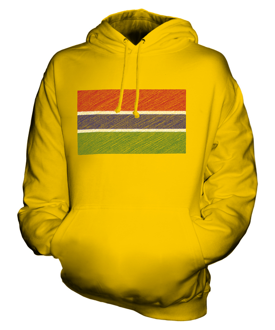GAMBIA SCRIBBLE FLAG UNISEX HOODIE TOP GIFT GAMBIAN FOOTBALL - Picture 9 of 16