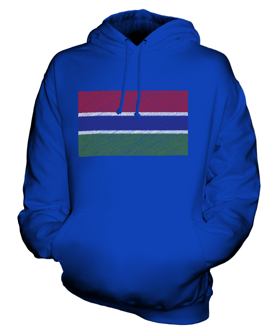 GAMBIA SCRIBBLE FLAG UNISEX HOODIE TOP GIFT GAMBIAN FOOTBALL - Picture 14 of 16
