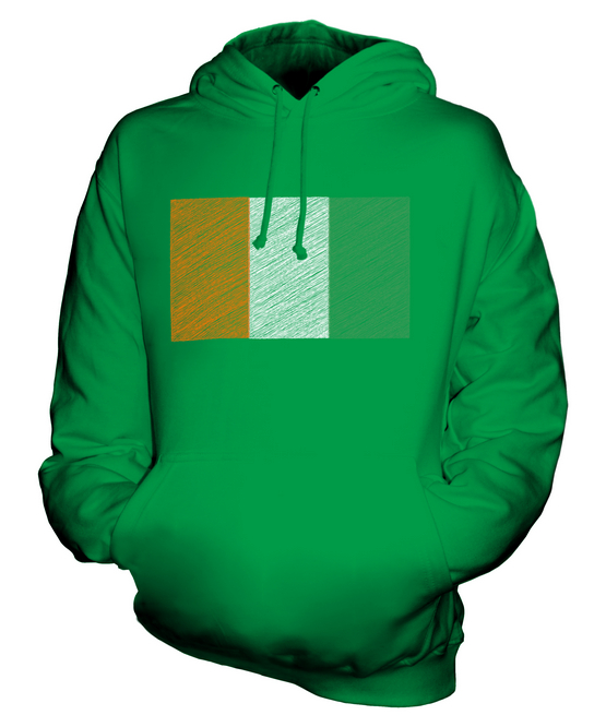T-shirt Homme Côte D'Ivoire - Drapeau Gribouillis - 100% Coton, Coupe Regular, Tailles XS à 5XL