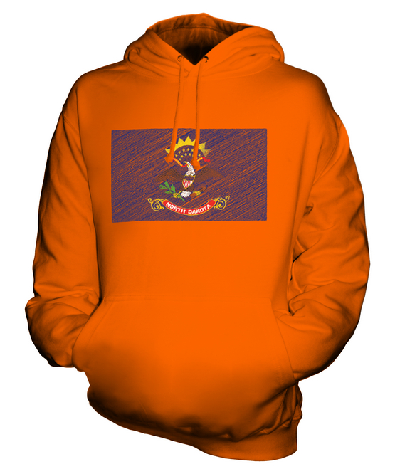 NORTH DAKOTA STATE SCRIBBLE FLAG UNISEX HOODIE TOP GIFT NORTH DAKOTAN FOOTBALL - Picture 8 of 16