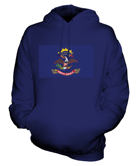 NORTH DAKOTA STATE SCRIBBLE FLAG UNISEX HOODIE TOP GIFT NORTH DAKOTAN FOOTBALL - Picture 5 of 16