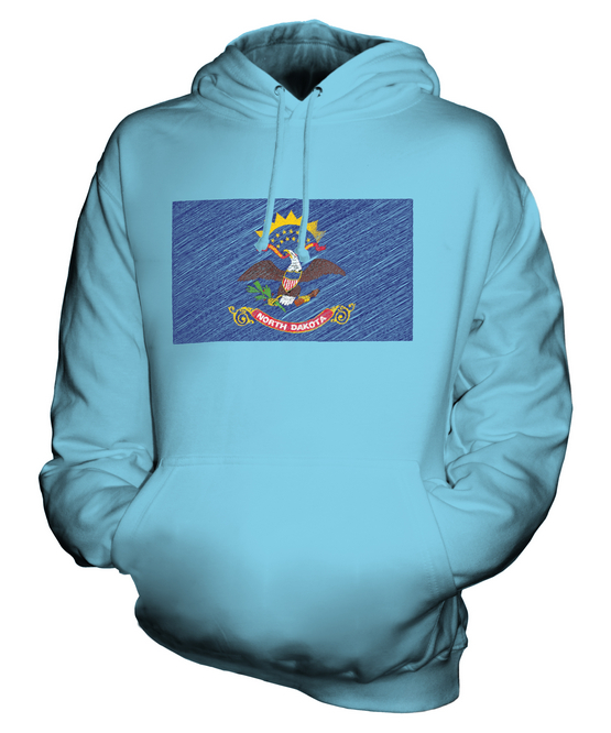 NORTH DAKOTA STATE SCRIBBLE FLAG UNISEX HOODIE TOP GIFT NORTH DAKOTAN FOOTBALL - Picture 13 of 16