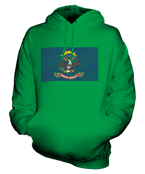 NORTH DAKOTA STATE SCRIBBLE FLAG UNISEX HOODIE TOP GIFT NORTH DAKOTAN FOOTBALL - Picture 10 of 16