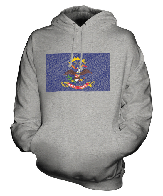 NORTH DAKOTA STATE SCRIBBLE FLAG UNISEX HOODIE TOP GIFT NORTH DAKOTAN FOOTBALL - Picture 4 of 16