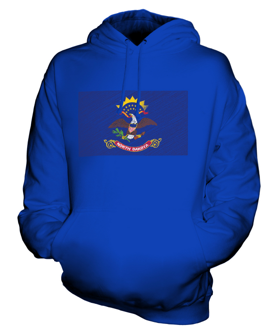 NORTH DAKOTA STATE SCRIBBLE FLAG UNISEX HOODIE TOP GIFT NORTH DAKOTAN FOOTBALL - Picture 14 of 16